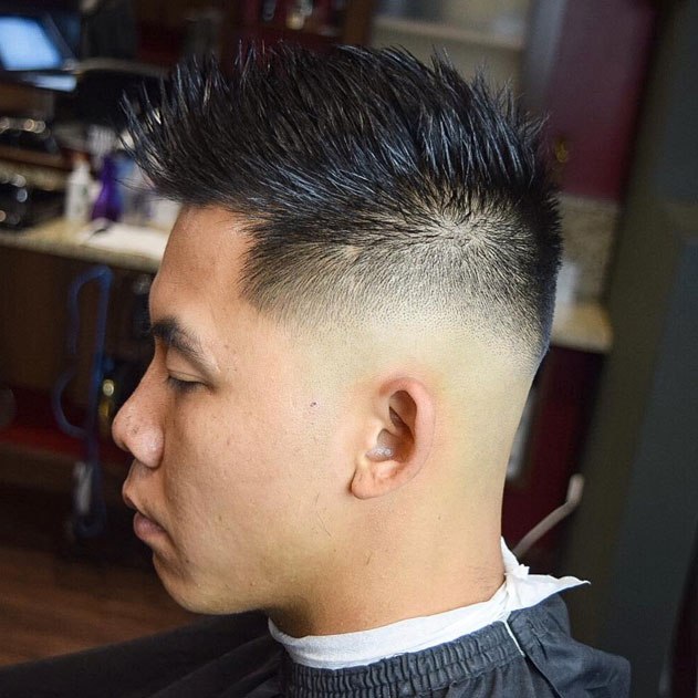 Mawley's spiky textured top with skin fade
